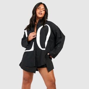 Boohoo Oversized Shirt with White LOVE Graphic